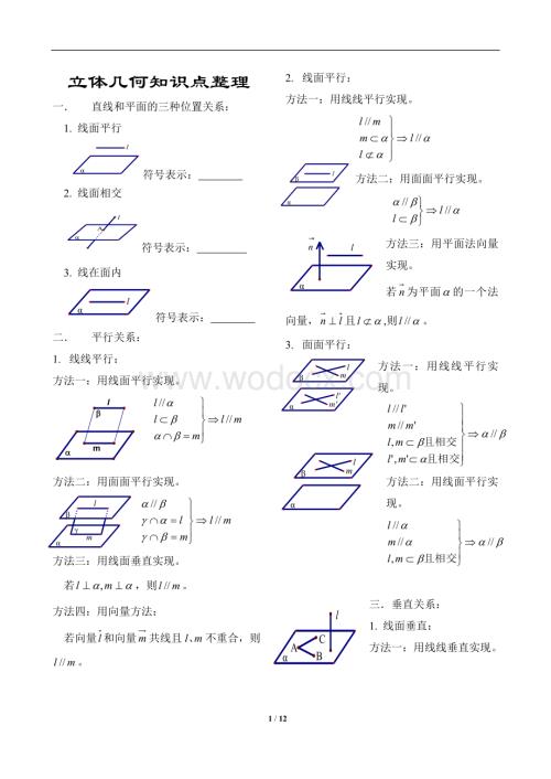 立体几何知识点总结.doc