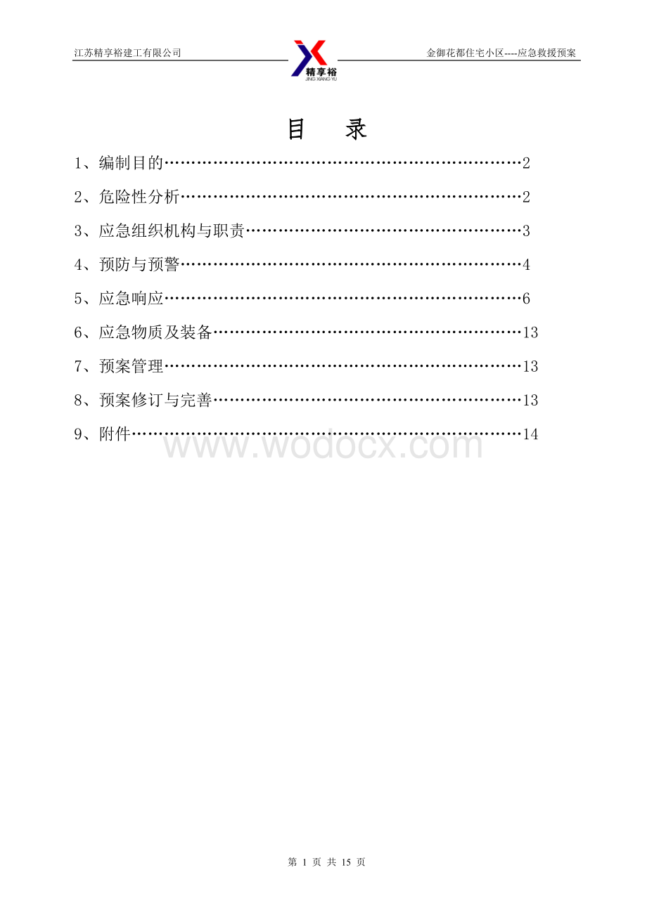 住宅小区----应急救援预案.doc_第1页