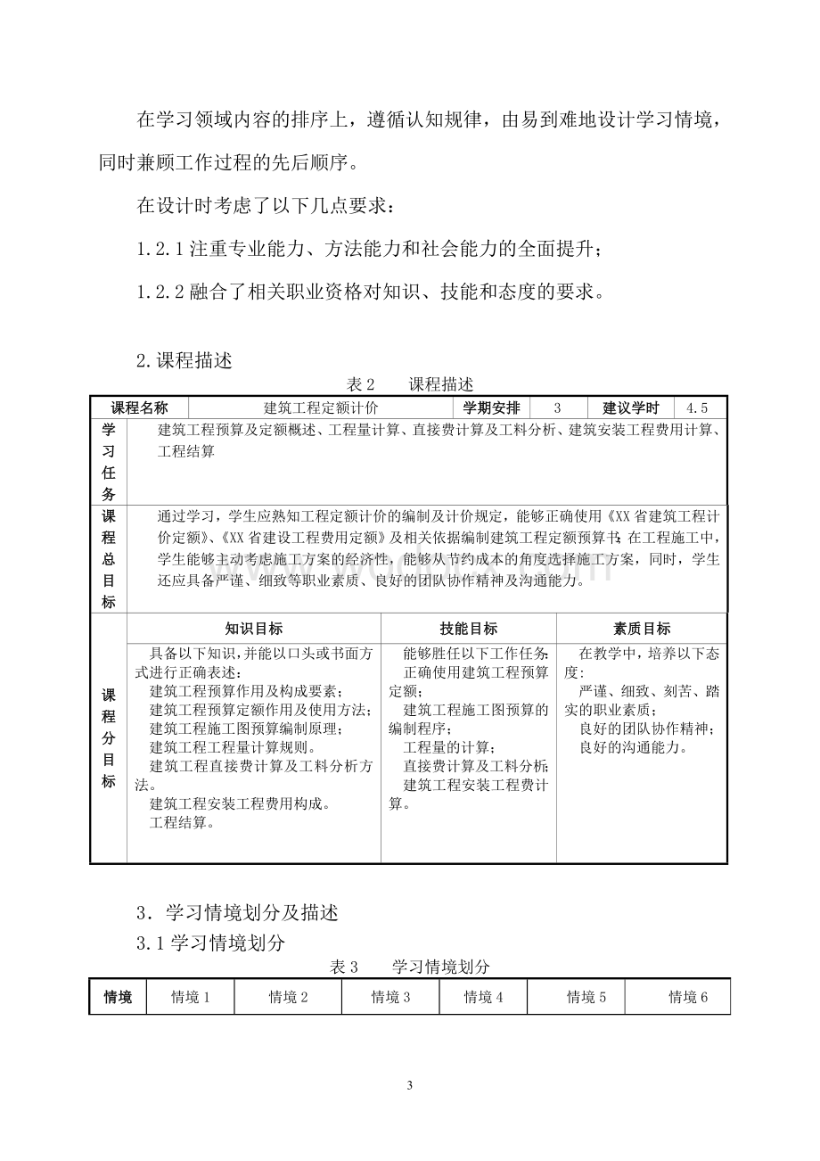 建筑工程定额计价课程标准.doc_第3页