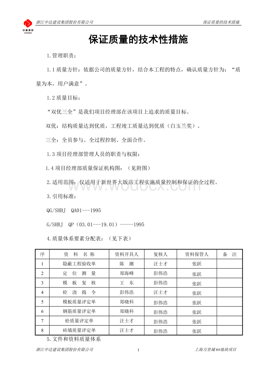 质量保证技术措施.doc_第1页