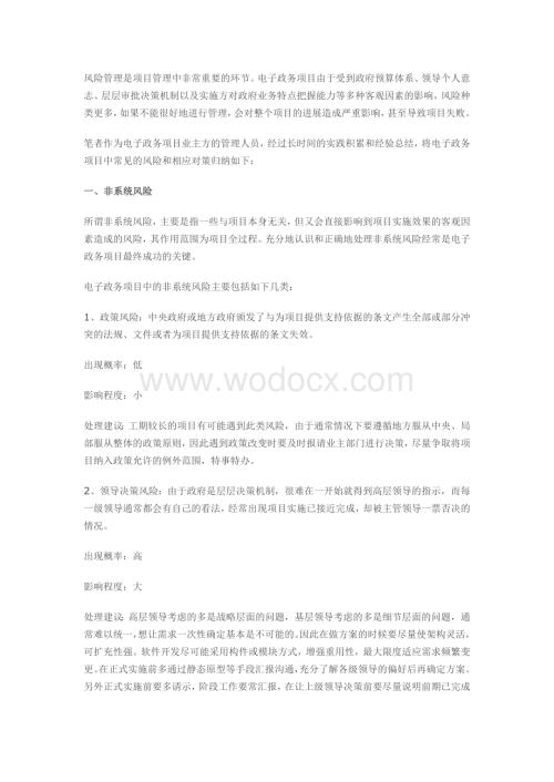 电子政务风险分析.docx