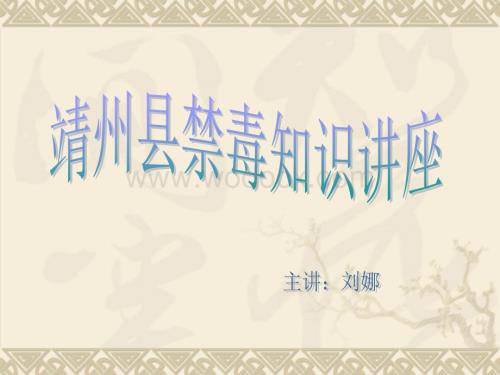 禁毒知识培训讲座.ppt