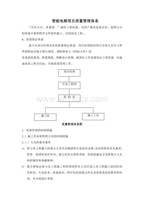 智能电梯质量管理体系.doc