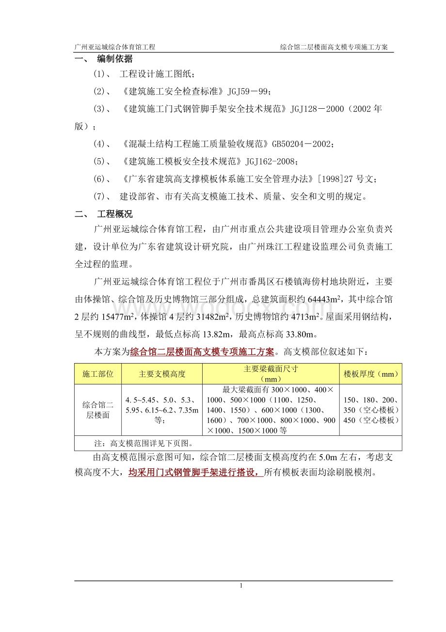 亚运城综合馆高支模方案.doc_第1页