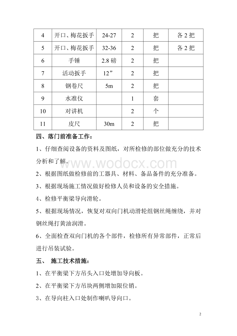 张窝电站落检修门作业指导书.doc_第2页