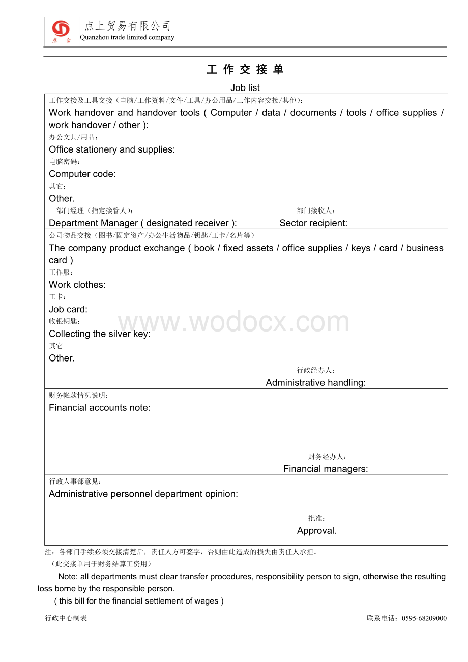 公司员工离职申请表.doc_第2页