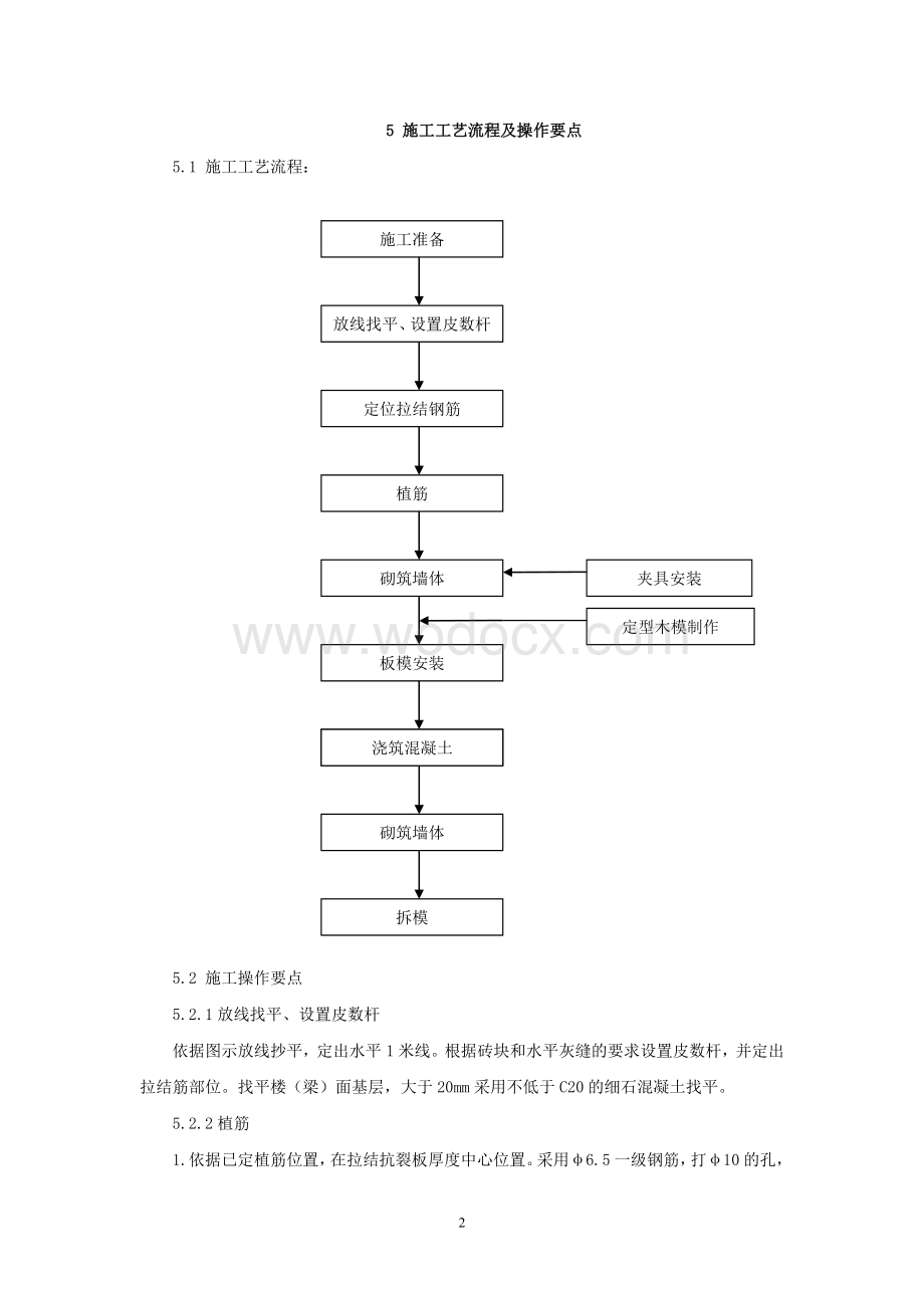 砖砌体混凝土拉结板带施工工法.doc_第2页