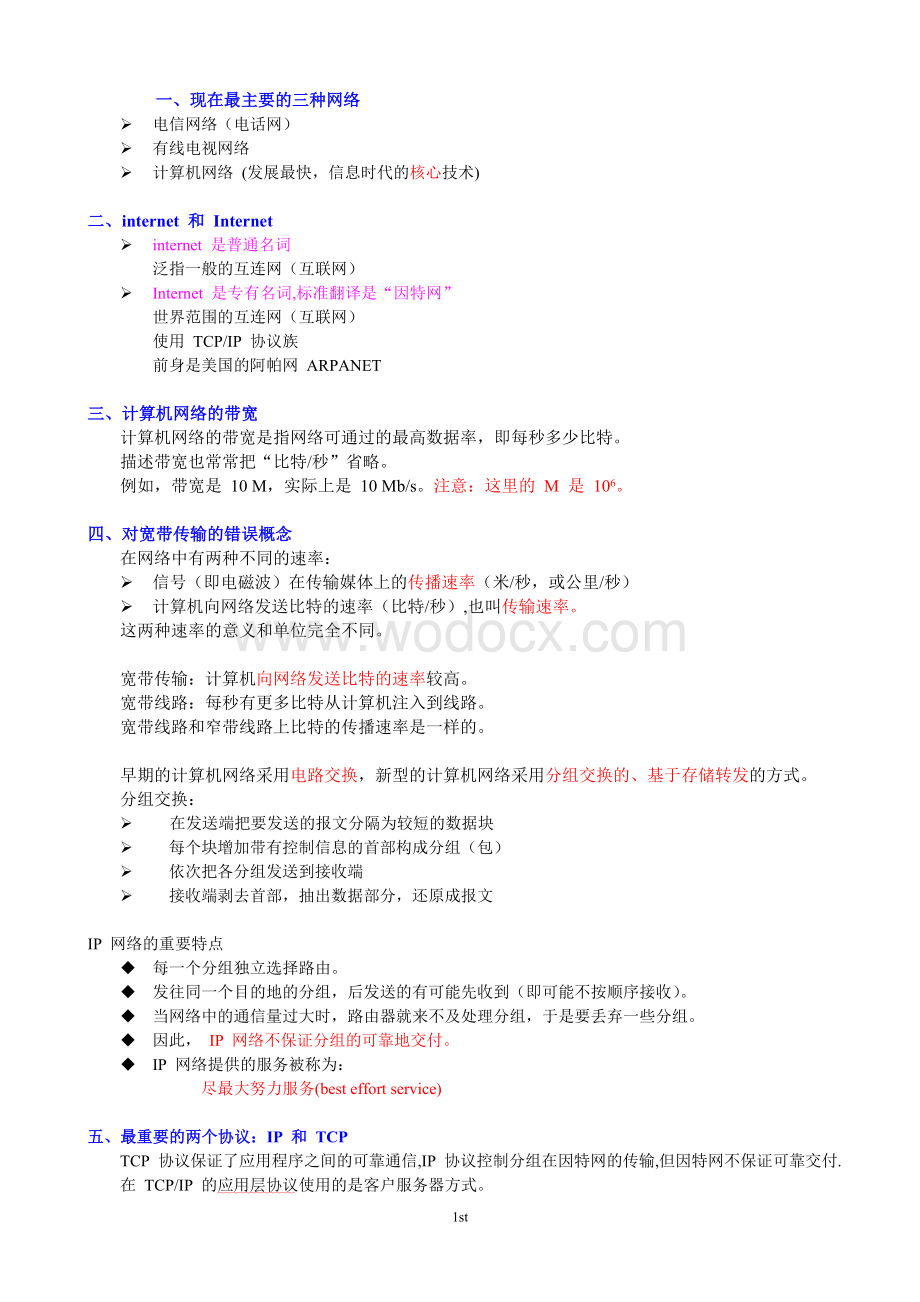 计算机网络(第5版)重点知识总结.doc_第1页