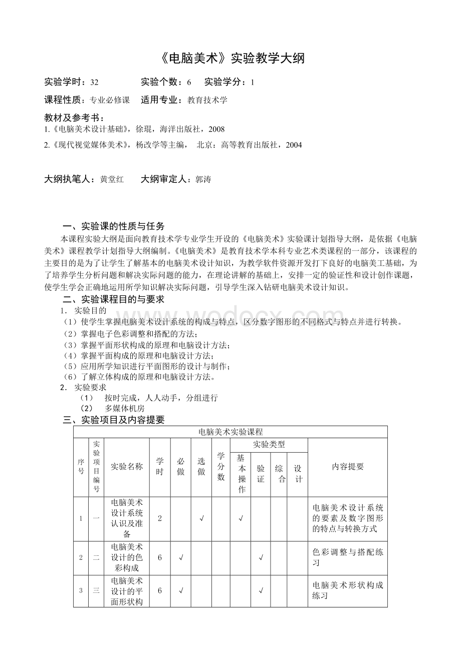 《电脑美术》实验教学大纲修改2011.doc_第1页