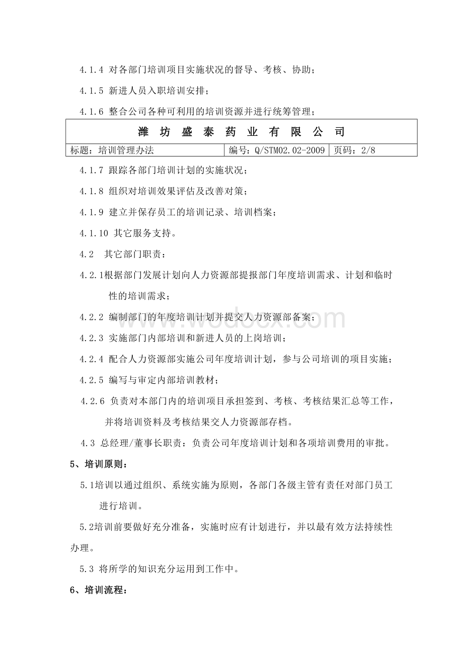 XX药业有限公司培训管理办法.doc_第2页