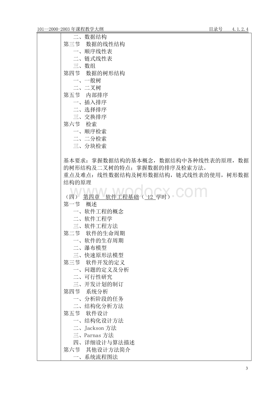 《计算机软件基础》课程教学大纲.doc_第3页