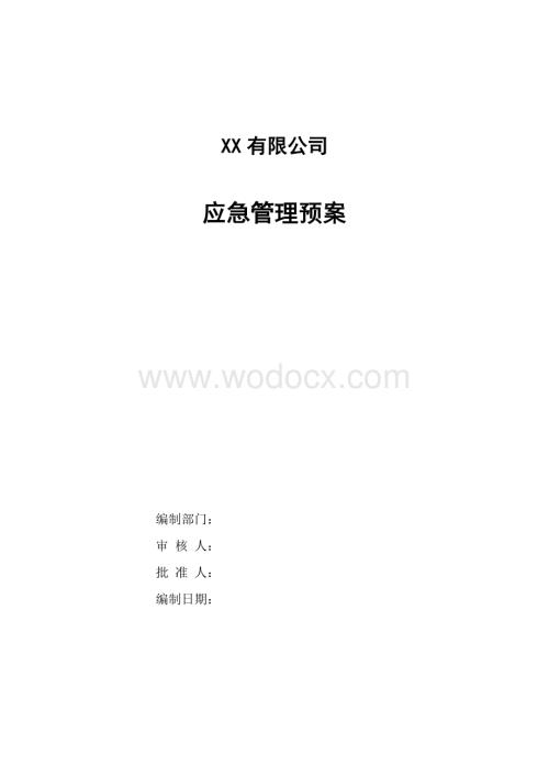 XX有限公司应急管理预案.doc