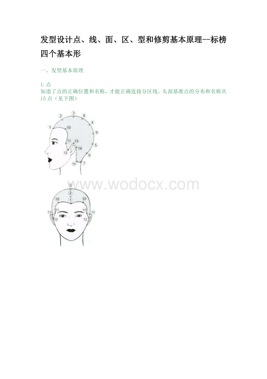 发型设计点、线、面、区、型和修剪基本原理--标榜四个基本形.doc_第1页