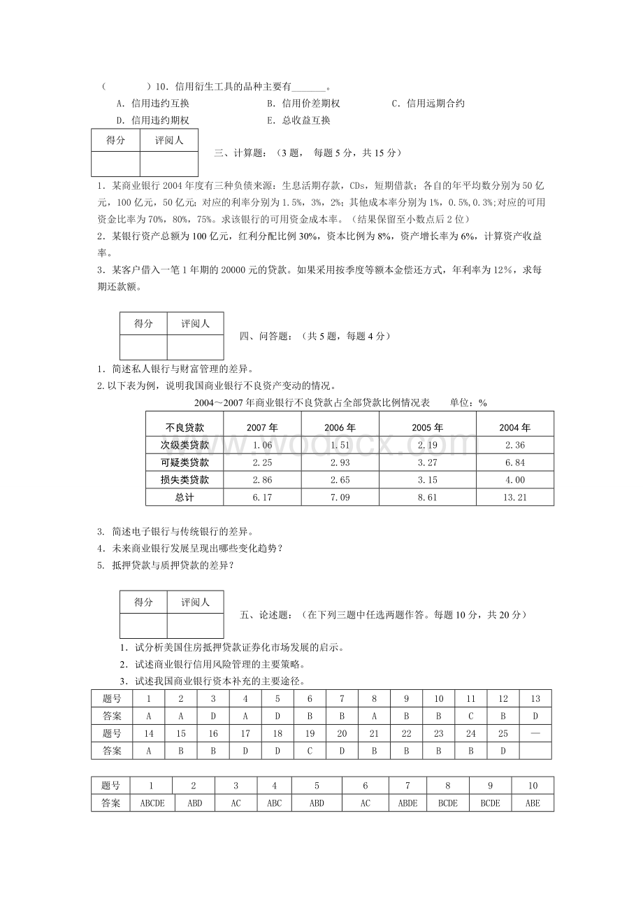 商业银行经营管理--试卷答案.doc_第3页