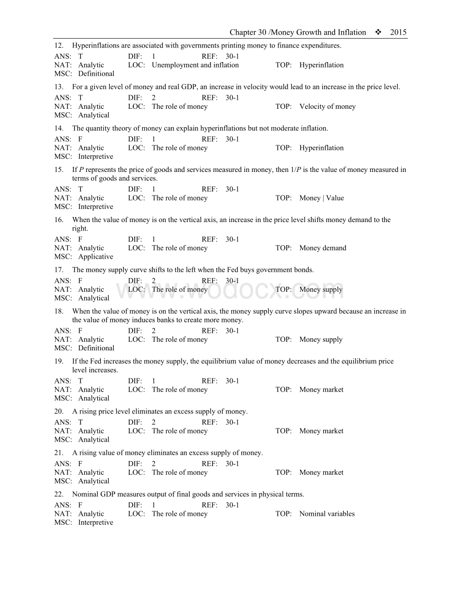 曼昆《经济学原理》（宏观）第五版测试题库(30).DOC_第2页