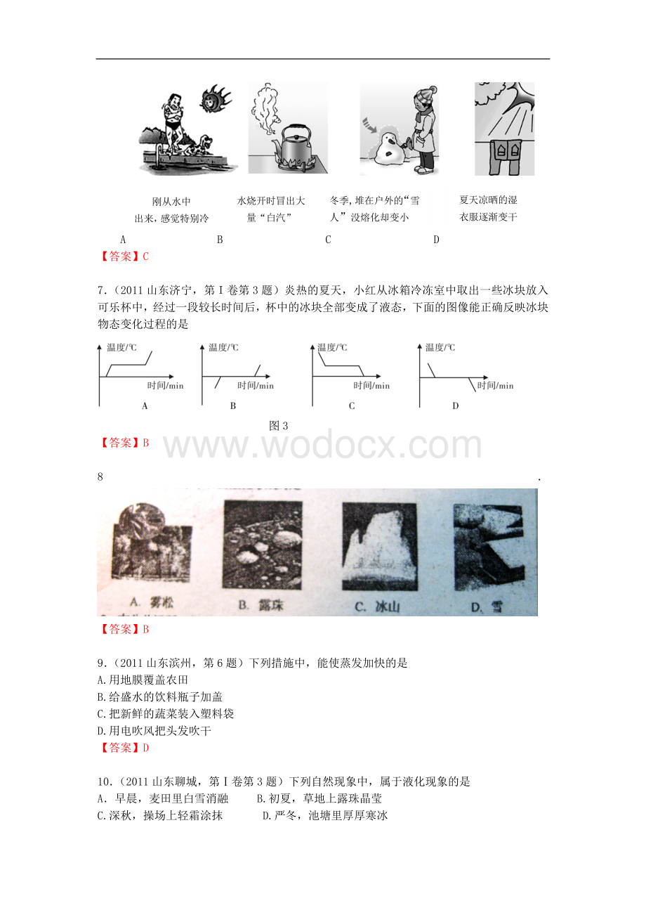 往年中考物理分类汇编考点5_物态变化.doc_第2页