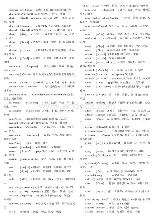考研英语大纲词汇带音标.doc