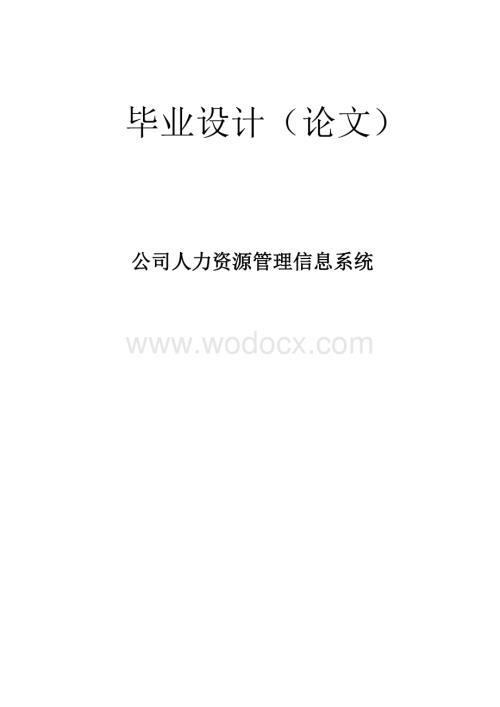 公司人力资源管理信息系统.doc