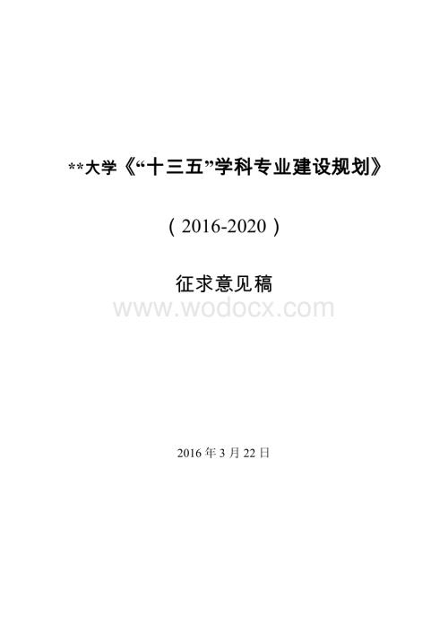 某大学“十三五”学科专业建设规划.doc