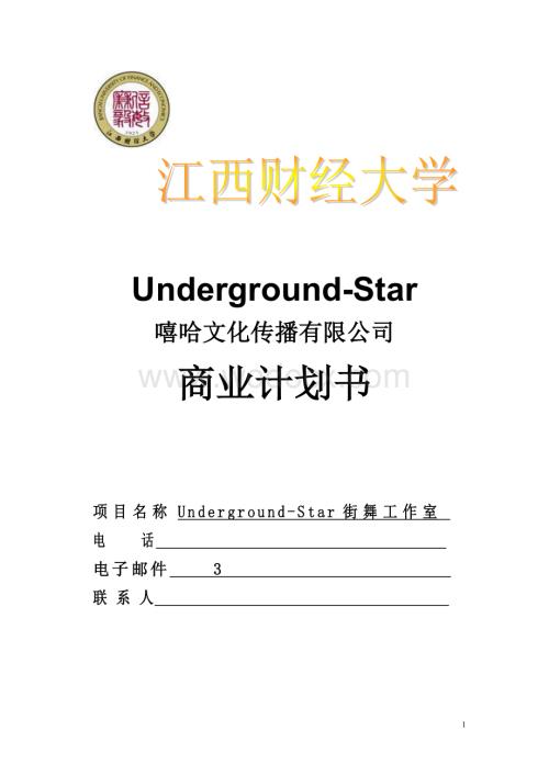 街舞文化工作室商业计划书.doc