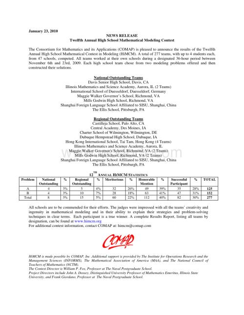 【精品】2009Himcm成绩及优秀论文.pdf