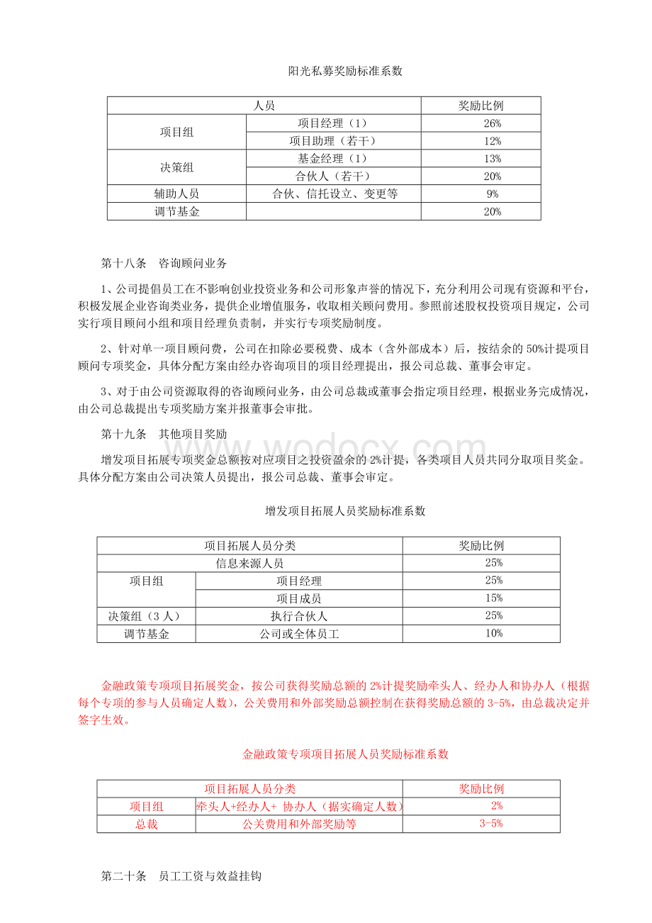 股权投资公司项目拓展（业务开拓）奖励办法（范本）.doc_第3页