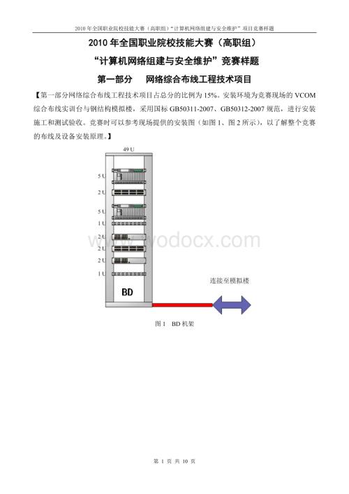 计算机网络组建与安全维护”竞赛样题.doc