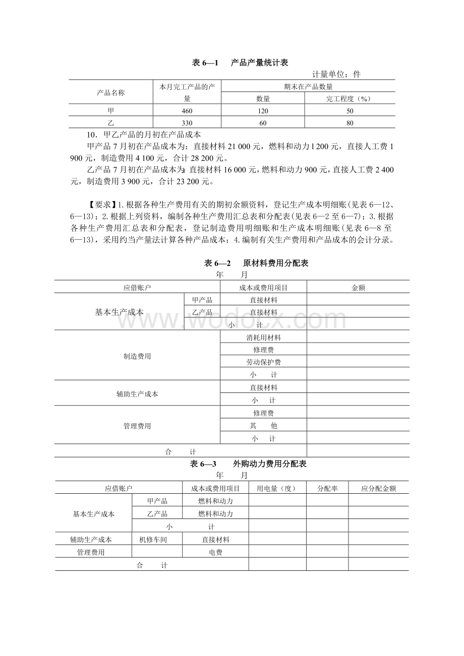 6.产品成本计算的基本方法--成品法 题及答案.doc_第3页