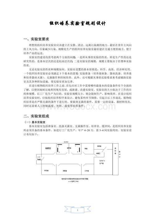 组织培养实验室规划设计.doc