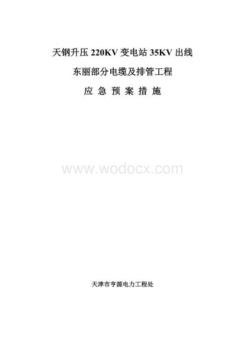 220KV变电站35KV出线电缆及排管工程应 急 预 案 措 施.doc