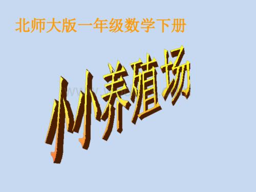 数学：小小养殖场 课件1（北师大版一年级下）.ppt