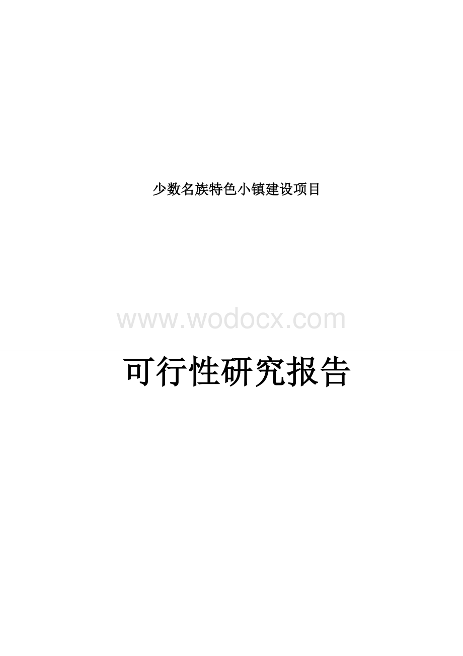 少数民族特色小镇建设项目可行性研究报告.doc_第1页