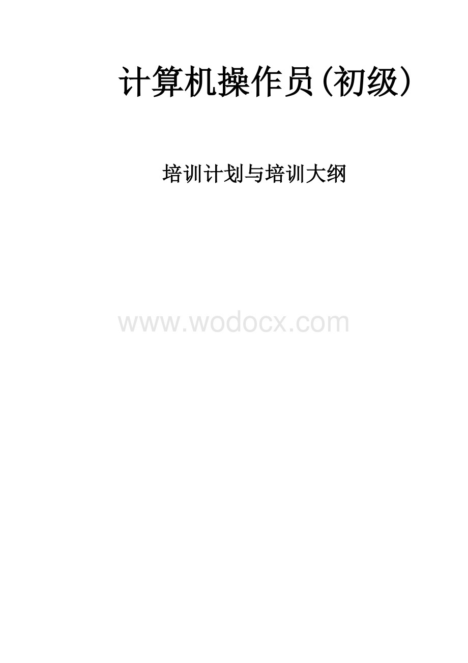 计算机操作员(初级)培训计划.doc_第1页