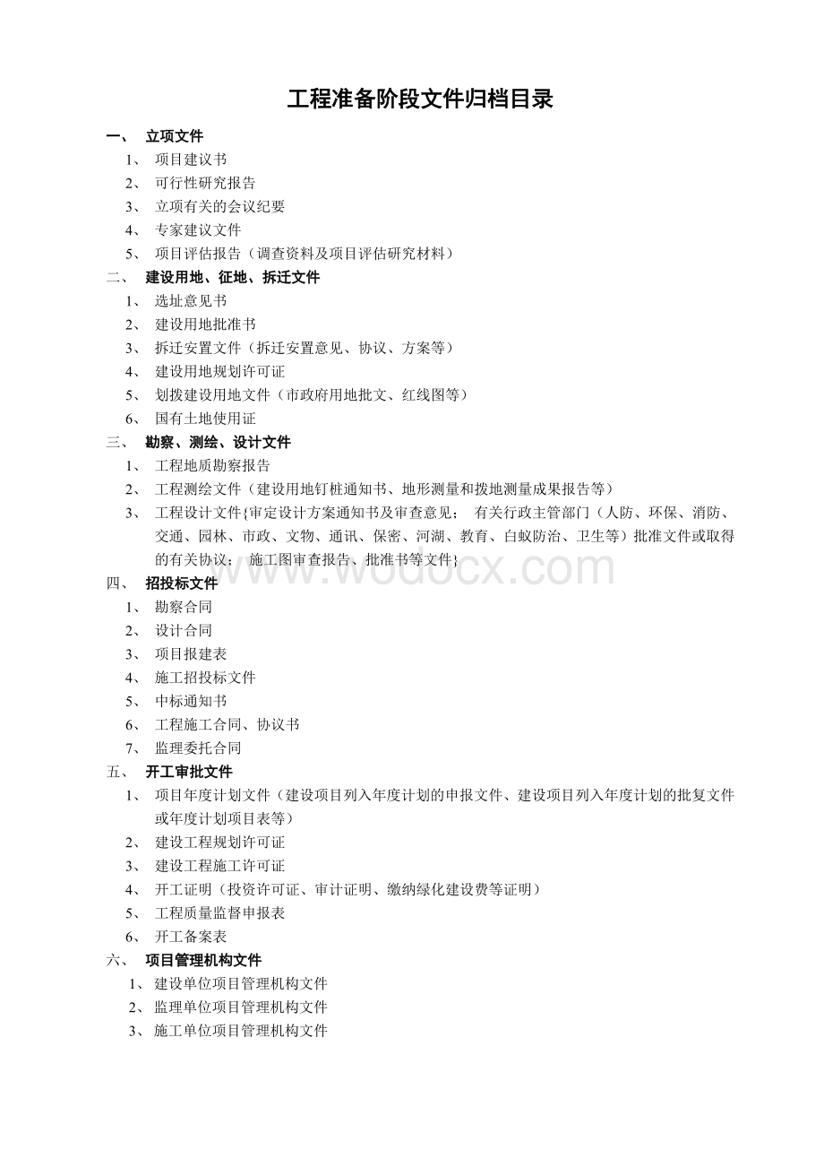 河北省各类工程文件归档范围目录表.doc_第1页