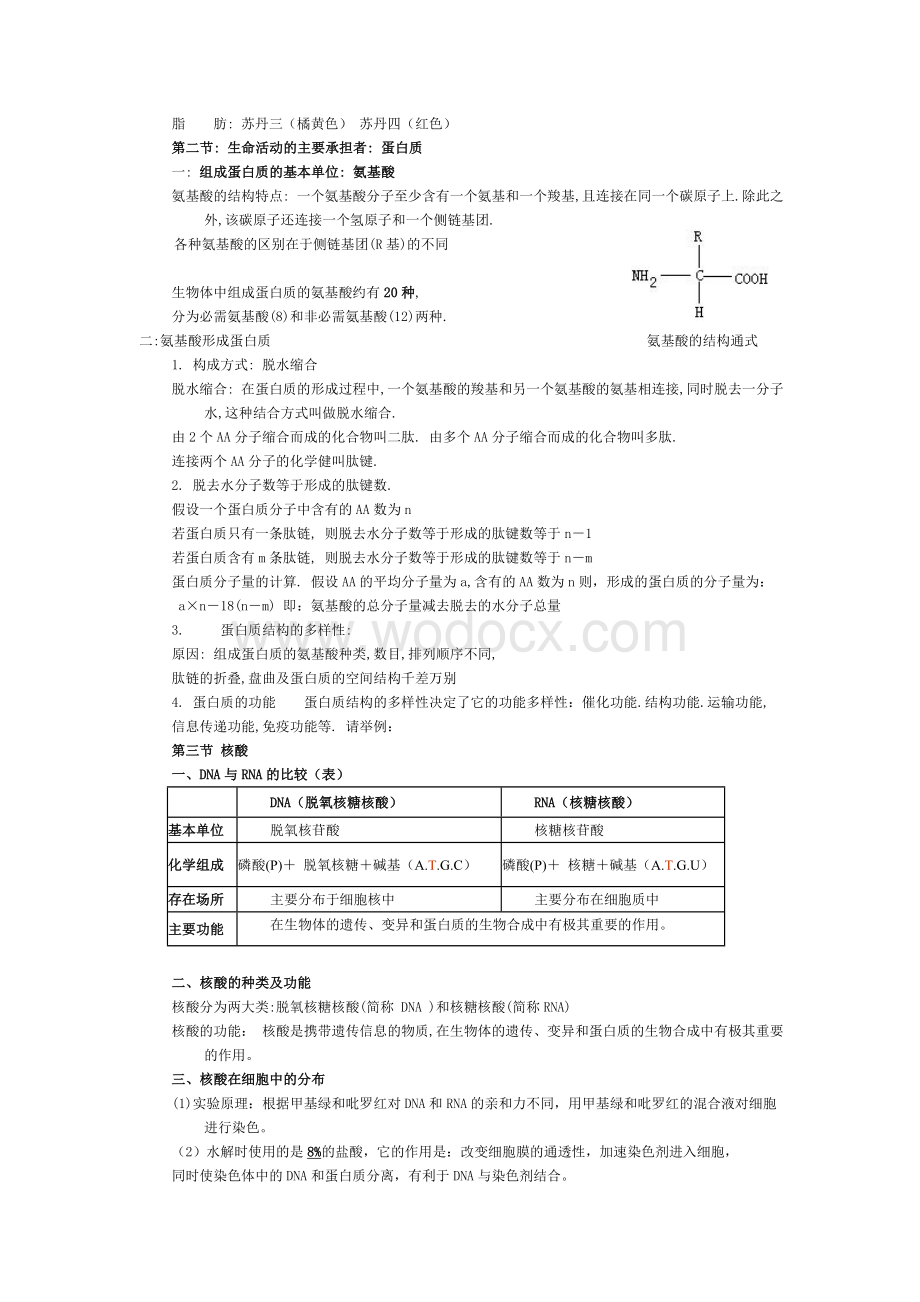 高一生物必修一复习提纲(精华版).doc_第2页