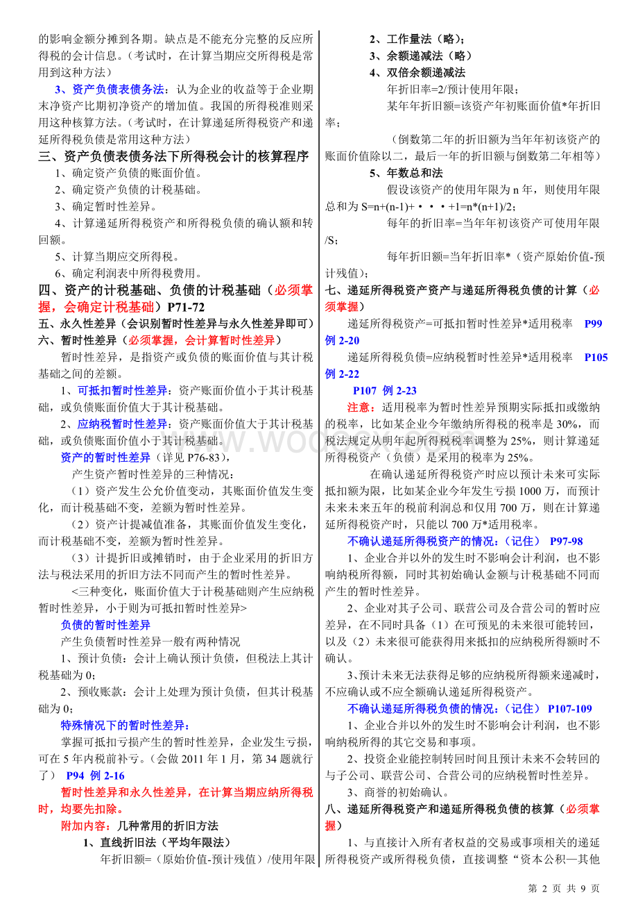 2020年自考《高级财务会计》考试重点_必记小抄直接打印.doc_第2页