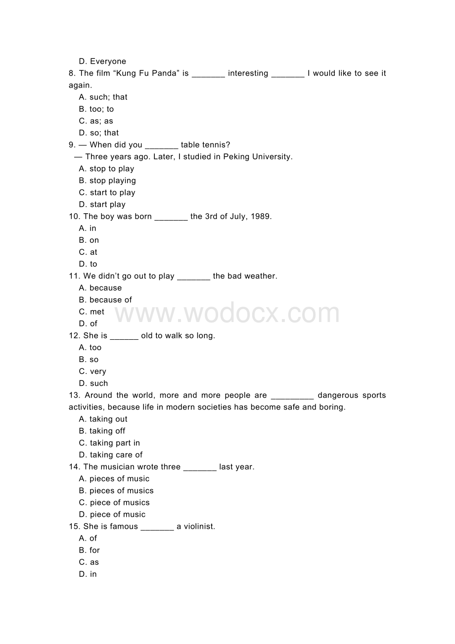 新目标英语八年级（上册） Unit 1 单元检测+答案解析.docx_第2页