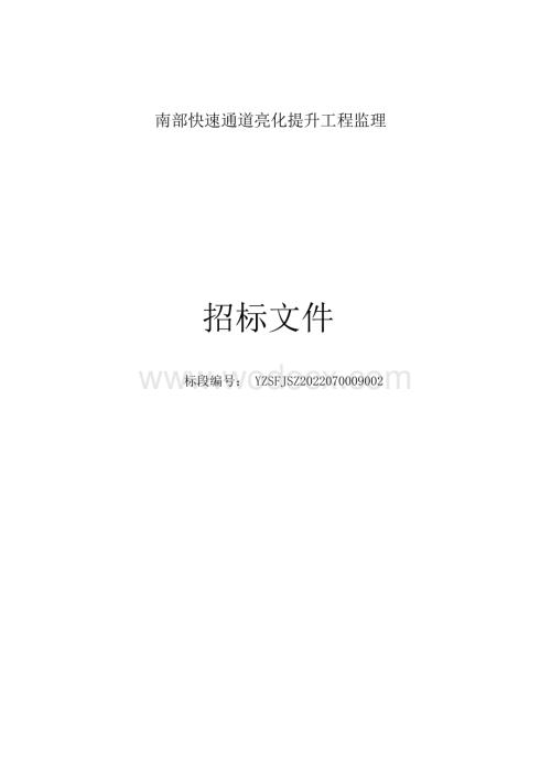 南部快速通道亮化提升工程监理招标文件.docx