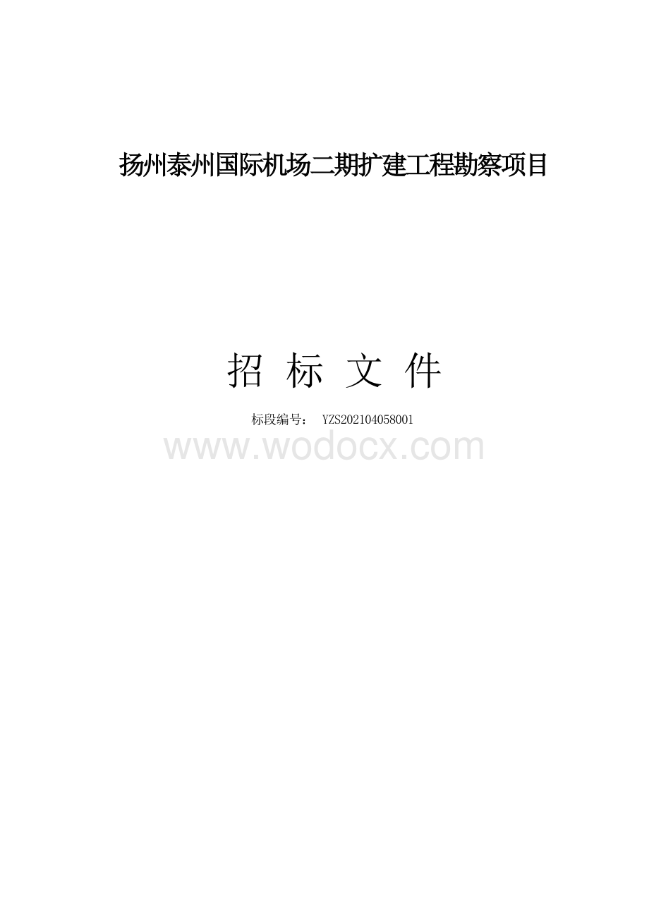 扬州泰州国际机场二期扩建工程勘察项目招标文件.docx_第1页