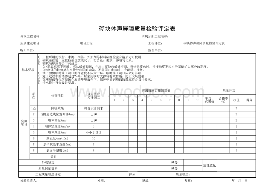 交通部声屏障质量检验评定用表.pdf_第3页