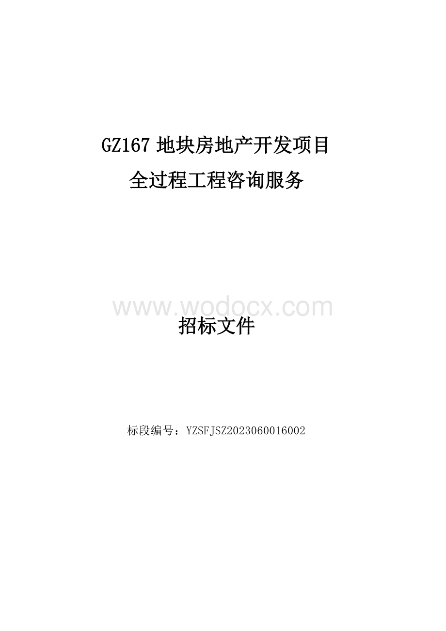 GZ167地块房地产开发项目全过程工程咨询服务招标文件.docx_第1页