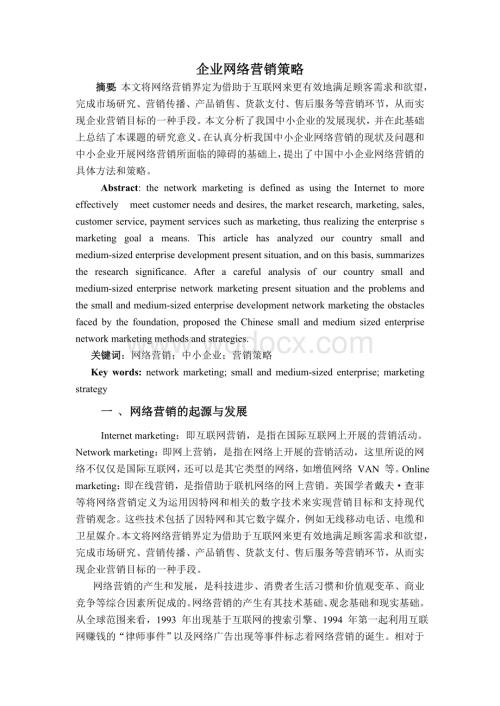 企业网络营销策略.doc