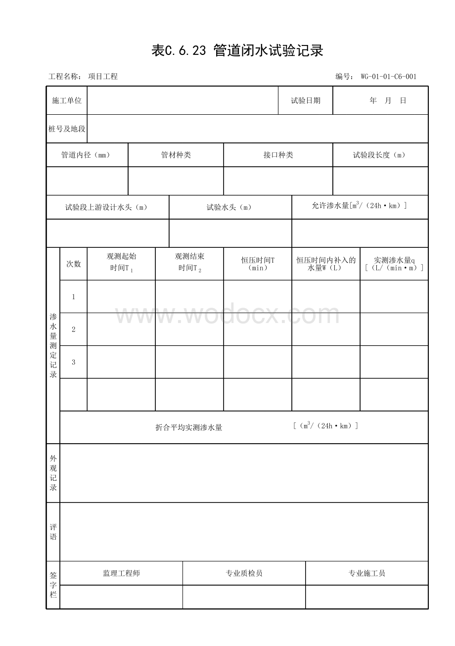 贵州省市政给水排水管道工程试验记录.pdf_第2页