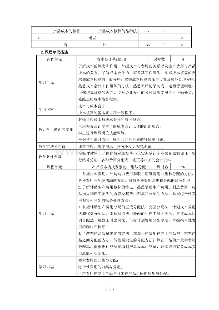 《成本会计》课程标准.doc_第3页