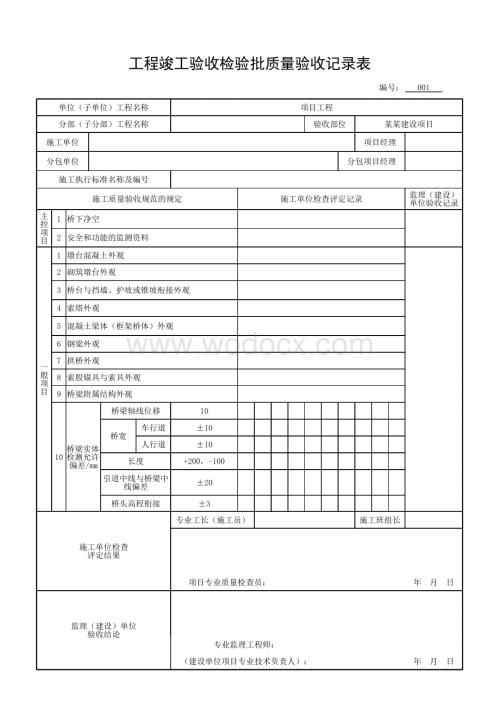 安徽城市桥梁单位工程验收记录.pdf