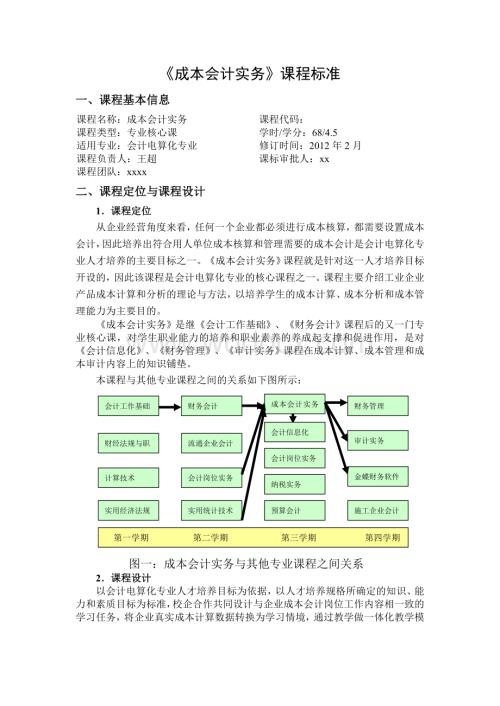 《成本会计》课程标准 (1).doc