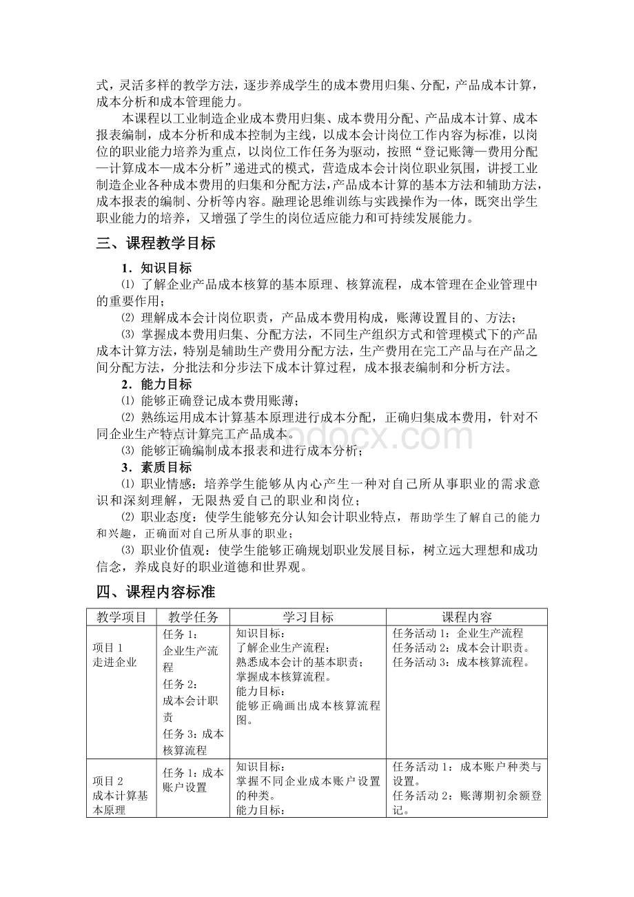 《成本会计》课程标准 (1).doc_第2页