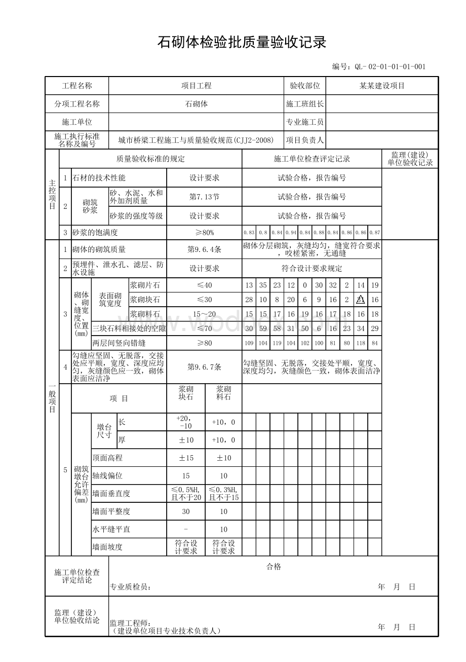 贵州省桥梁工程砌体墩台验收资料.pdf_第2页
