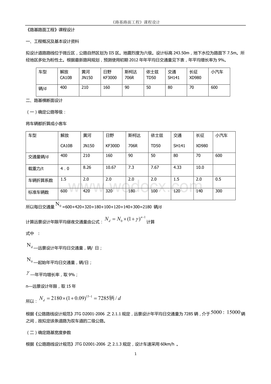 《路基路面工程》课程设计.docx_第1页