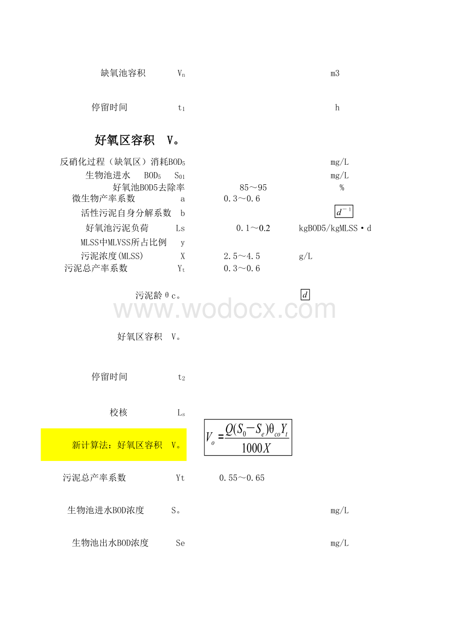 AAO法污水处理设计计算.xls_第2页